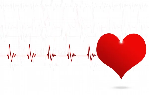 Абстрактная Медицинская Иллюстрация Большим Красным Биением Сердца — стоковое фото