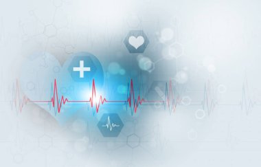 teknoloji ve bilim tıbbi bakım parlak illüstrasyon