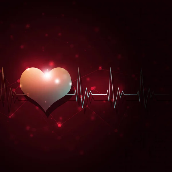 Coração Pulsante Ritmo Gráfico Resumo Fundo Médico — Fotografia de Stock