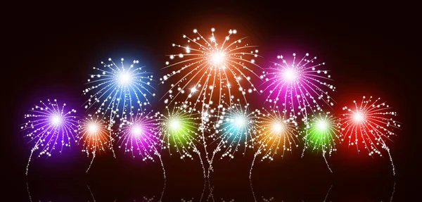 Holiday Celebration Multicolor Fireworks Show Night — Stock Photo, Image