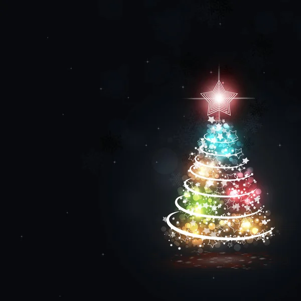 Noel Tatil Sihirli Ağaç Koyu Arka Plan Üzerinde — Stok fotoğraf