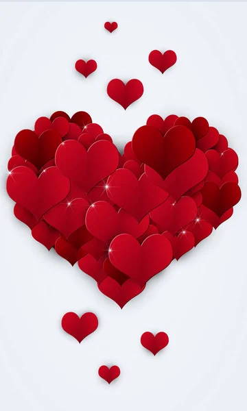 Абстрактний Денний Банер Валентинки Червоними Серцями Яскравому Фоні — стокове фото