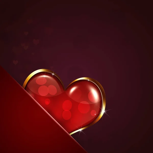 Abstrait Valentine Coeur Fond Rouge Pour Cartes Cadeaux — Photo