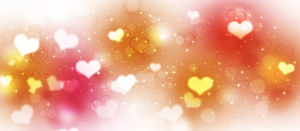 Embaçado Linda Valentine Corações Brilhantes Ampla Faixa Azul Web — Fotografia de Stock