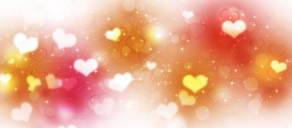 blurry lovely valentine bright hearts wide web blue banner