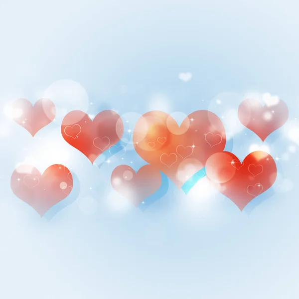 Αφηρημένη Διακοπών Ημέρα Του Αγίου Βαλεντίνου Καρδιά Σχήματα Φωτεινή Διακόσμηση — Φωτογραφία Αρχείου