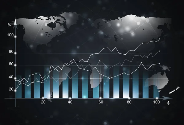 Tőzsdei Pénzügyi Ábra Üzleti Koncepció Háttér — Stock Fotó