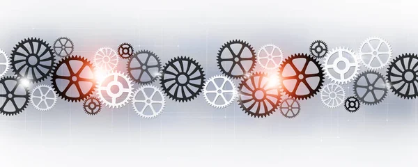 Process Technology Business Banner Motion Gears — Stock Photo, Image