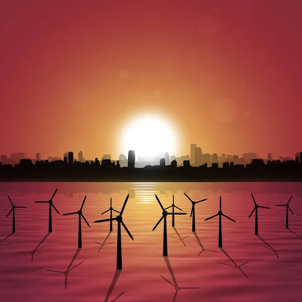 風力タービンの緑エネルギー — ストック写真