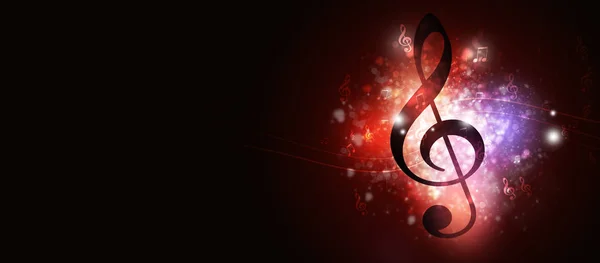 Music notes banner — Stock Photo, Image