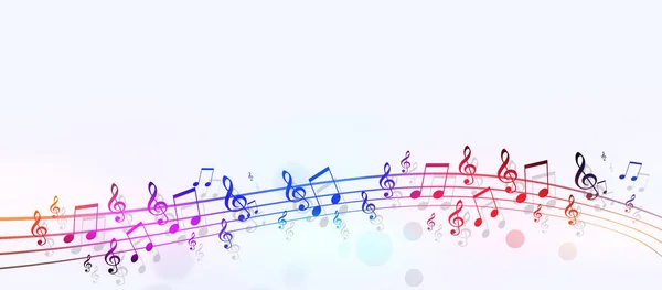 Banner de notas de música colorida — Foto de Stock