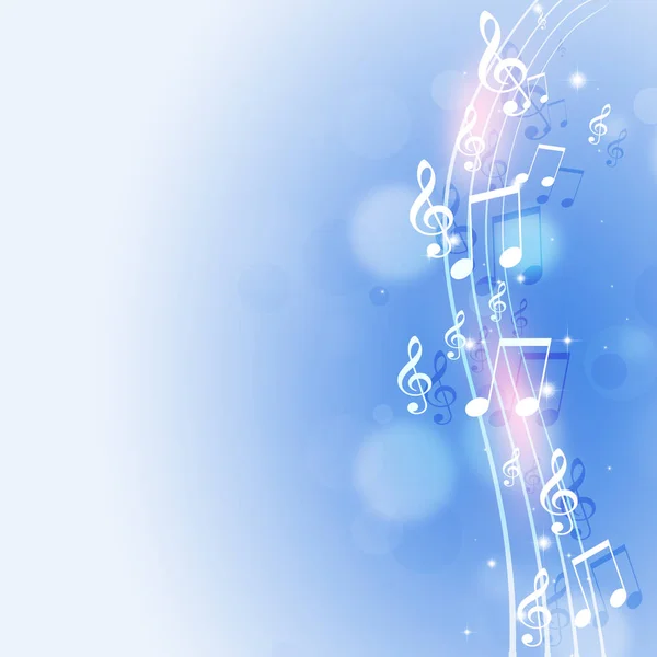 Note musicali sfondo blu brillante — Foto Stock