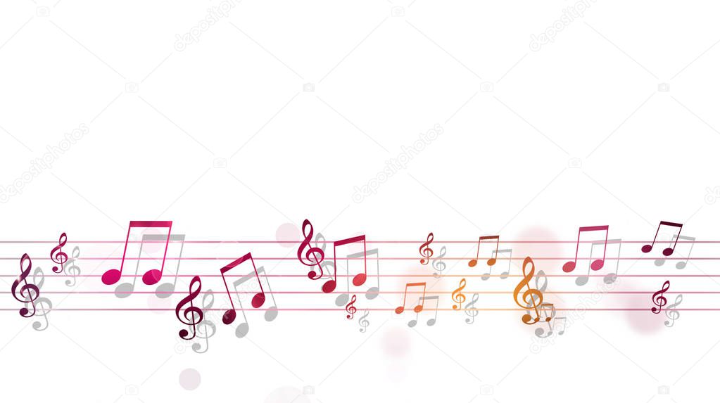 multicolor music notes poster