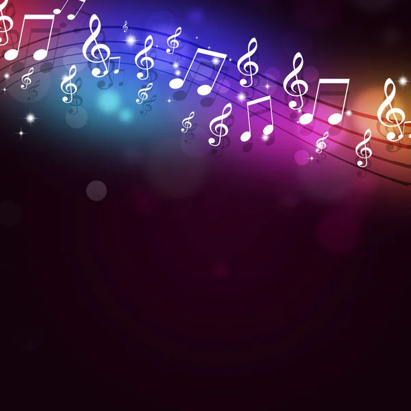 Lumières de note de musique multicolore — Photo
