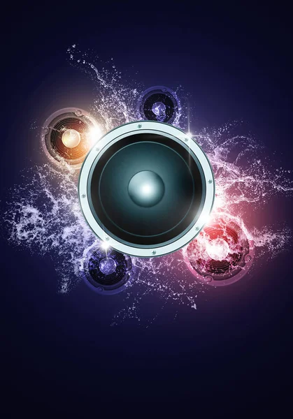 Aqua party music poster — Stock Photo, Image