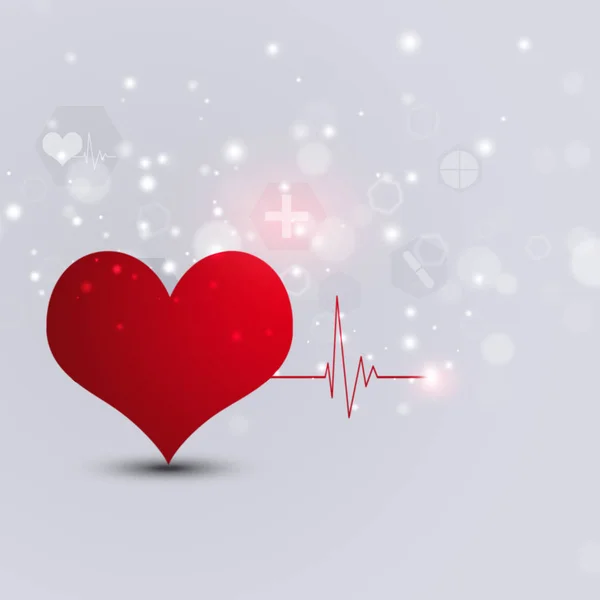 Vörös szív orvosi háttér — Stock Fotó