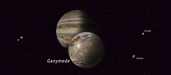 Ganymedes jupiter műhold — Stock Fotó