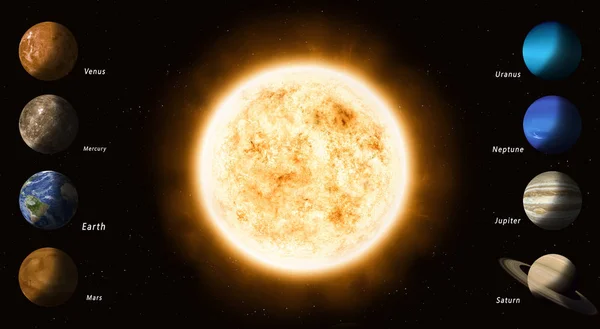 Planetas del Sol y del Sistema Solar — Foto de Stock