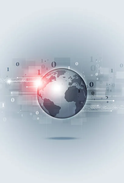 Binäre Codiertechnologie Globales Konzept Blaues Business Banner — Stockfoto