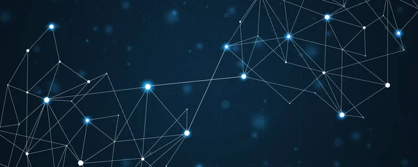 Internet Verbindungen Konzept Technologie Kommunikation Blaues Banner — Stockfoto
