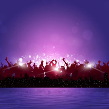 disko ve retro müzik şehir partisi neon arka planı 