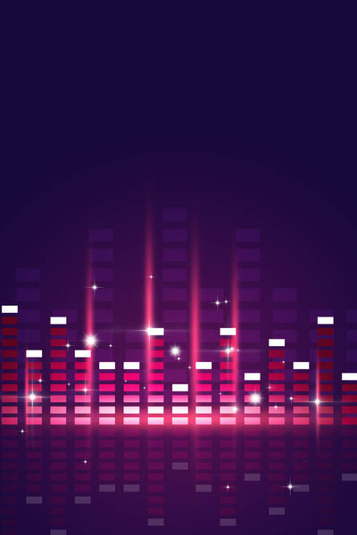 party retro music neon background for flyers and nightclub events