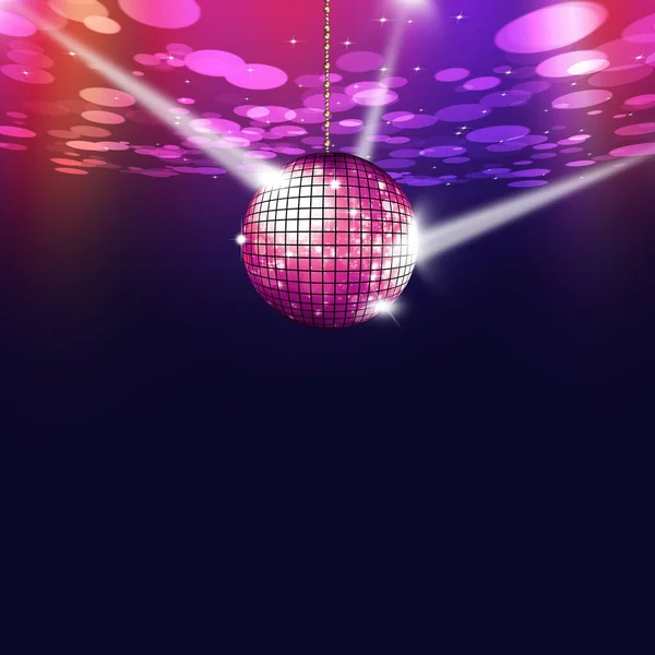 Nuova Palla Disco Musicale Synthwave Sfondo Luci Sfocate Neon — Foto Stock