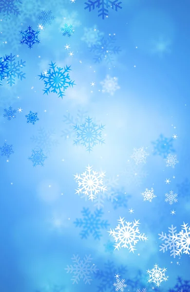 圣诞节明亮飘落的雪蓝装饰横幅 — 图库照片