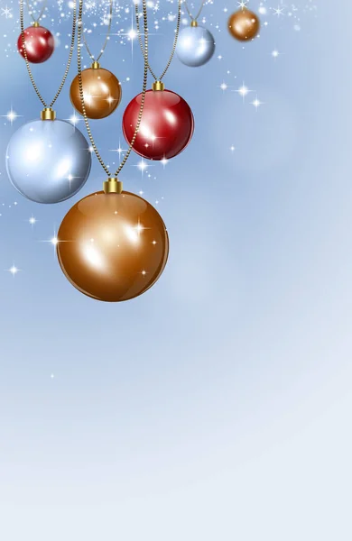 Holiday Xmas Colorful Balls Bright Decoration Banner — Stock Photo, Image