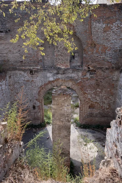 ancient brick ruins in the city of Rostov-on-Don near the embankment