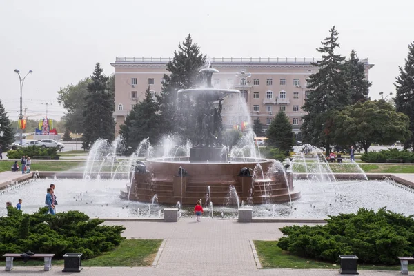 Fontän Parken Rotationen Rostov Don Ryssland Fotograferade 2017 — Stockfoto