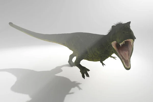 Grand Tyrannosaurus Rex Vert Dans Brouillard Illustration — Photo