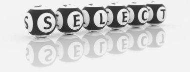 Word seçin çoğu bingo topları 3d çizim
