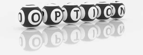 Woord Optie Zijn Bingo Ballen Illustratie — Stockfoto