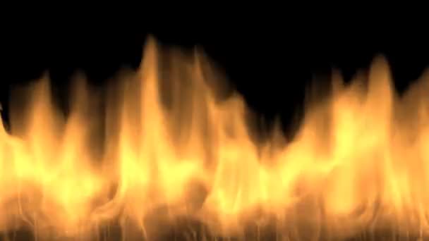 Yellow Flame Black Background — Stock Video