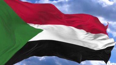 bayrak mavi gökyüzü Sudan karşı rüzgarda sallayarak