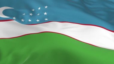 rüzgarda sallayarak bayrak Özbekistan arka plan olarak ilmekledi