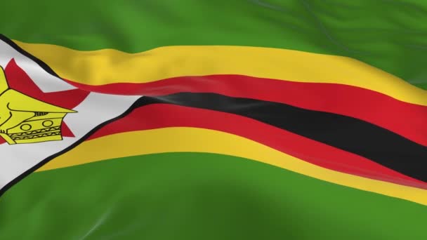 Vajande Vinden Loopas Flagga Som Bakgrund Zimbabwe — Stockvideo