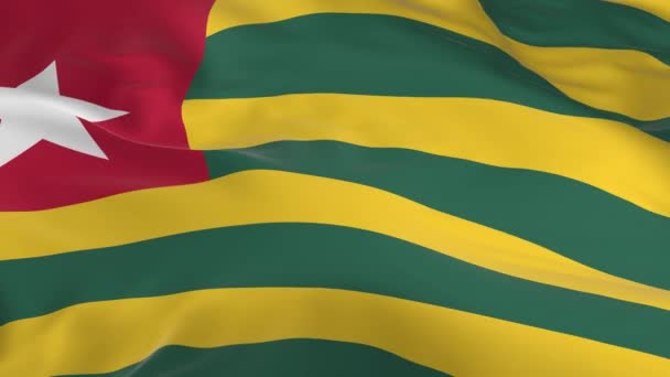 Melambaikan Bendera Yang Dilingkarkan Angin Sebagai Latar Belakang Togo — Stok Video