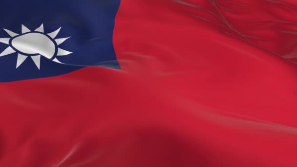 Ondeando Viento Ondeó Bandera Como Fondo Taiwán — Vídeos de Stock