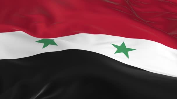 Integetett Szél Végtelenített Zászló Háttérben Szíria — Stock videók