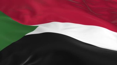 rüzgarda sallayarak bayrak Sudan arka plan olarak ilmekledi