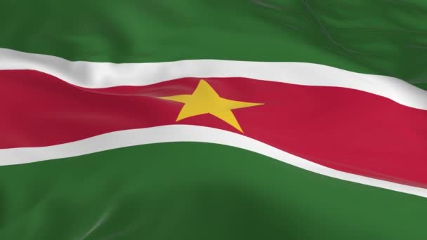 agitant dans le vent un drapeau en boucle comme fond Suriname 