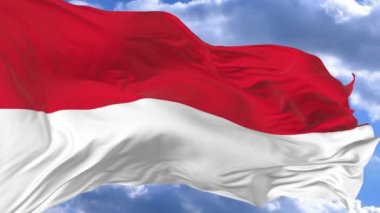 bayrak mavi gökyüzü Monaco karşı rüzgarda sallayarak