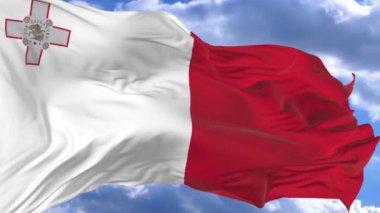 bayrak mavi gökyüzü Malta karşı rüzgarda sallayarak