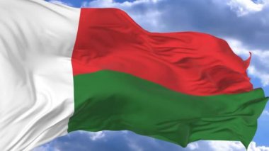bayrak mavi gökyüzü Madagaskar karşı rüzgarda sallayarak