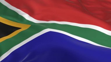 rüzgarda sallayarak bayrak ilmekledi bir arka plan olarak Güney Afrika