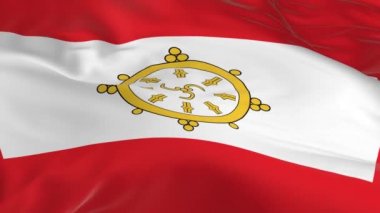 rüzgarda sallayarak bayrak Sikkim arka plan olarak ilmekledi