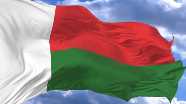 Zászló Integet Szél Ellen Kék Madagaszkár — Stock videók