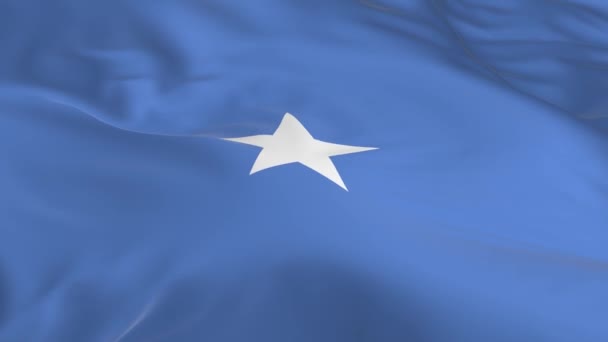 Sventolando Nel Vento Sventolò Bandiera Come Sfondo Somalia — Video Stock